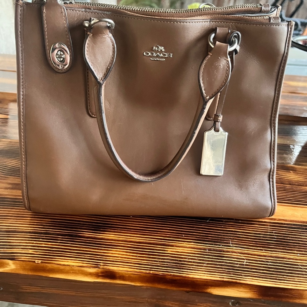 Coach Tan Leather Tote Bag